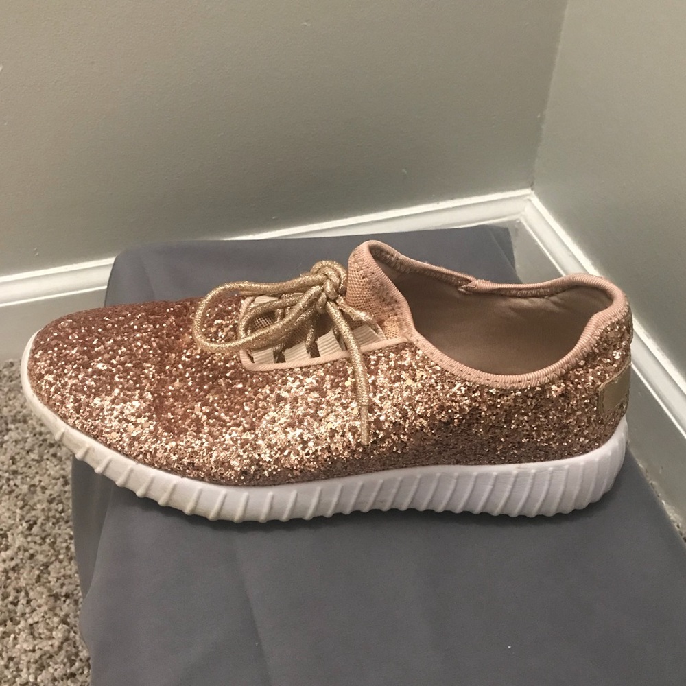 Rose Gold Sparkly Sneakers